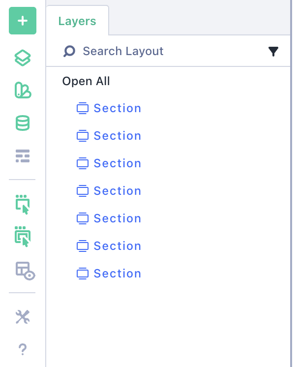Screenshot des neuen Layers Panels in Divi 5